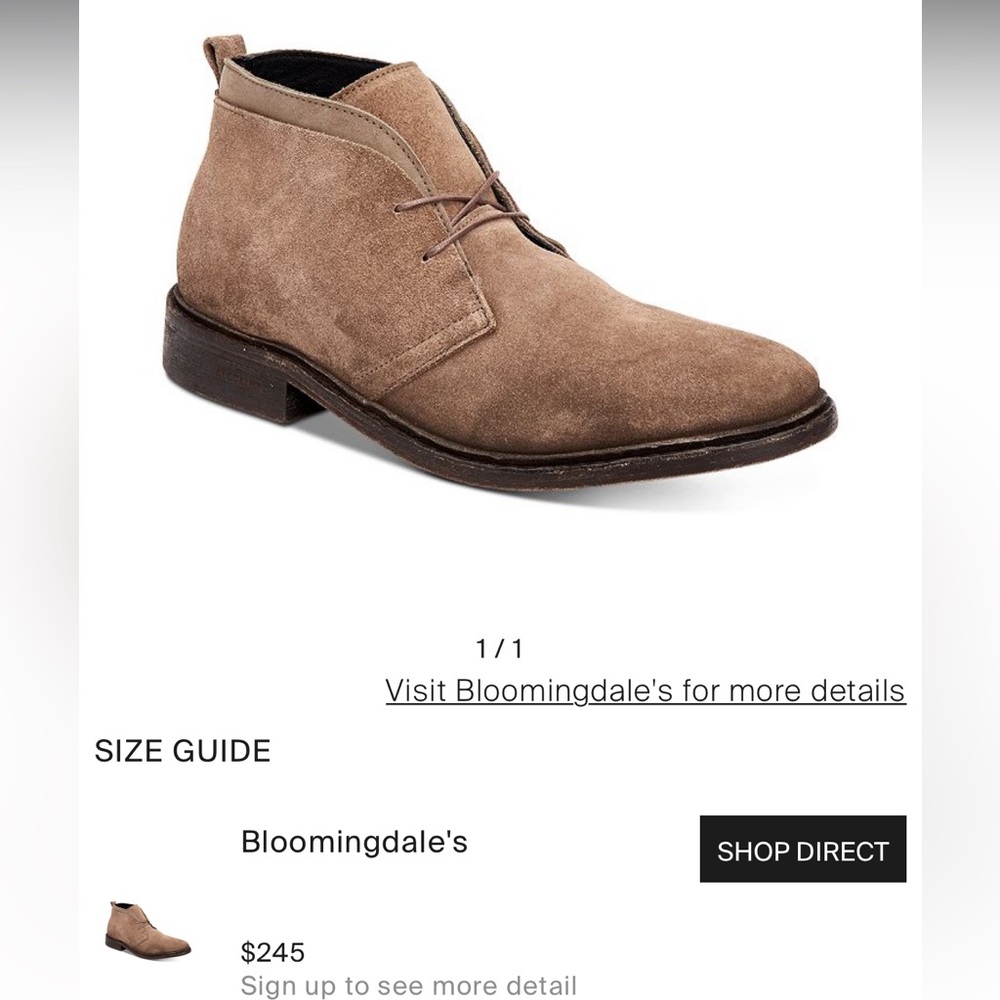 AllSaints Birch Suede Chukka size 10